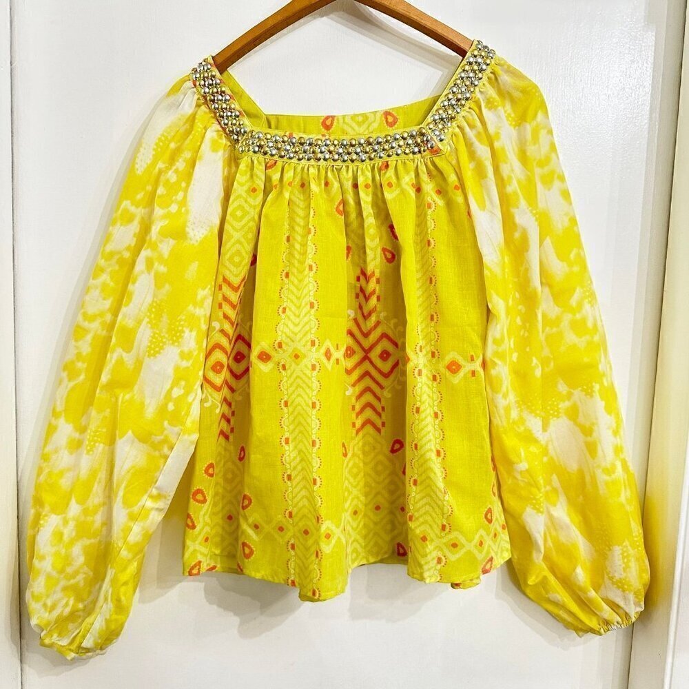 NWT Sheridan French embellished Ikat top